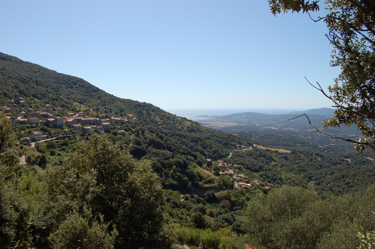 vue panoramique sur le village de Sollacaro